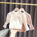 Height 90-130CM Baby Girl Design Sense Bottoming Shirt Children 2020 Autumn Clothes Korean New Style Puff Long Sleeve