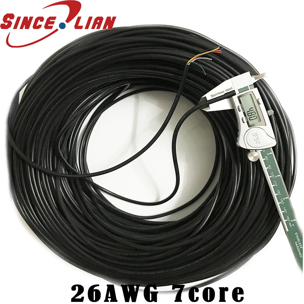 30 Meters UL2464 26AWG Soft Wire Multi-core Sheathed Wire 7 core Signal Control Line OD 4.8mm USB Cable Communication Wire
