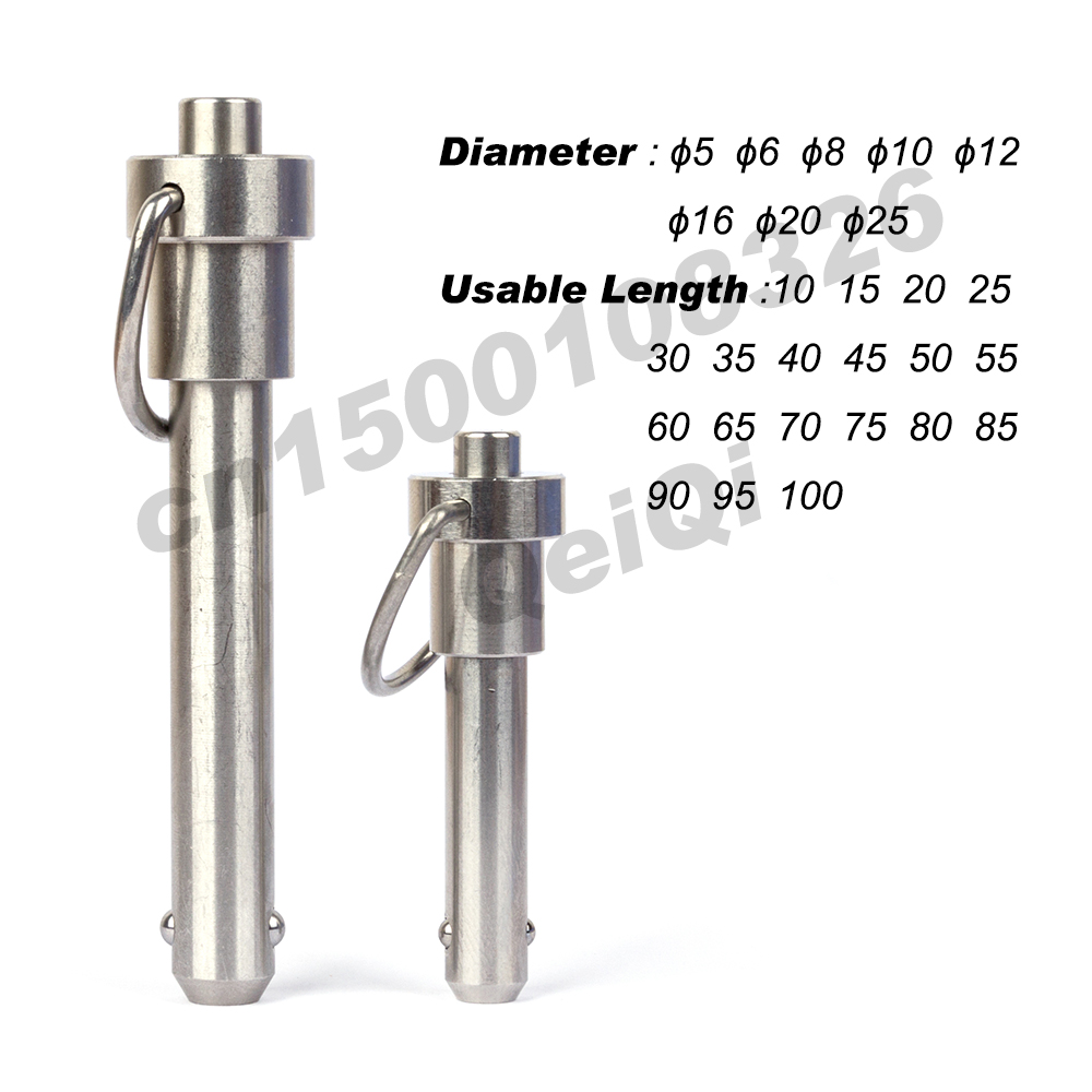 VCN112 BLPR Ball lock pins /Stianless steel quick release pins with Ring Handle / DIA 5/6/8/10/12/16/20 ,LGTH 10 to 100mm pins