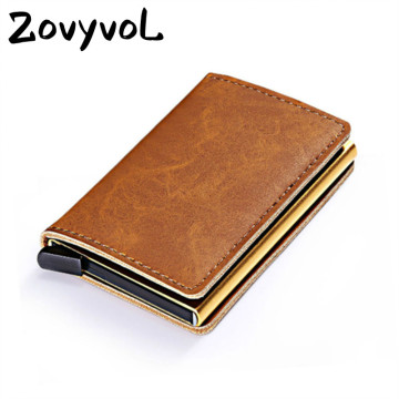ZOVYVOL 2020 Metal ID Credit Card Holder With RFID Vintage Card Case Automatic Money Cash Clip Mini Wallet Business Card Case