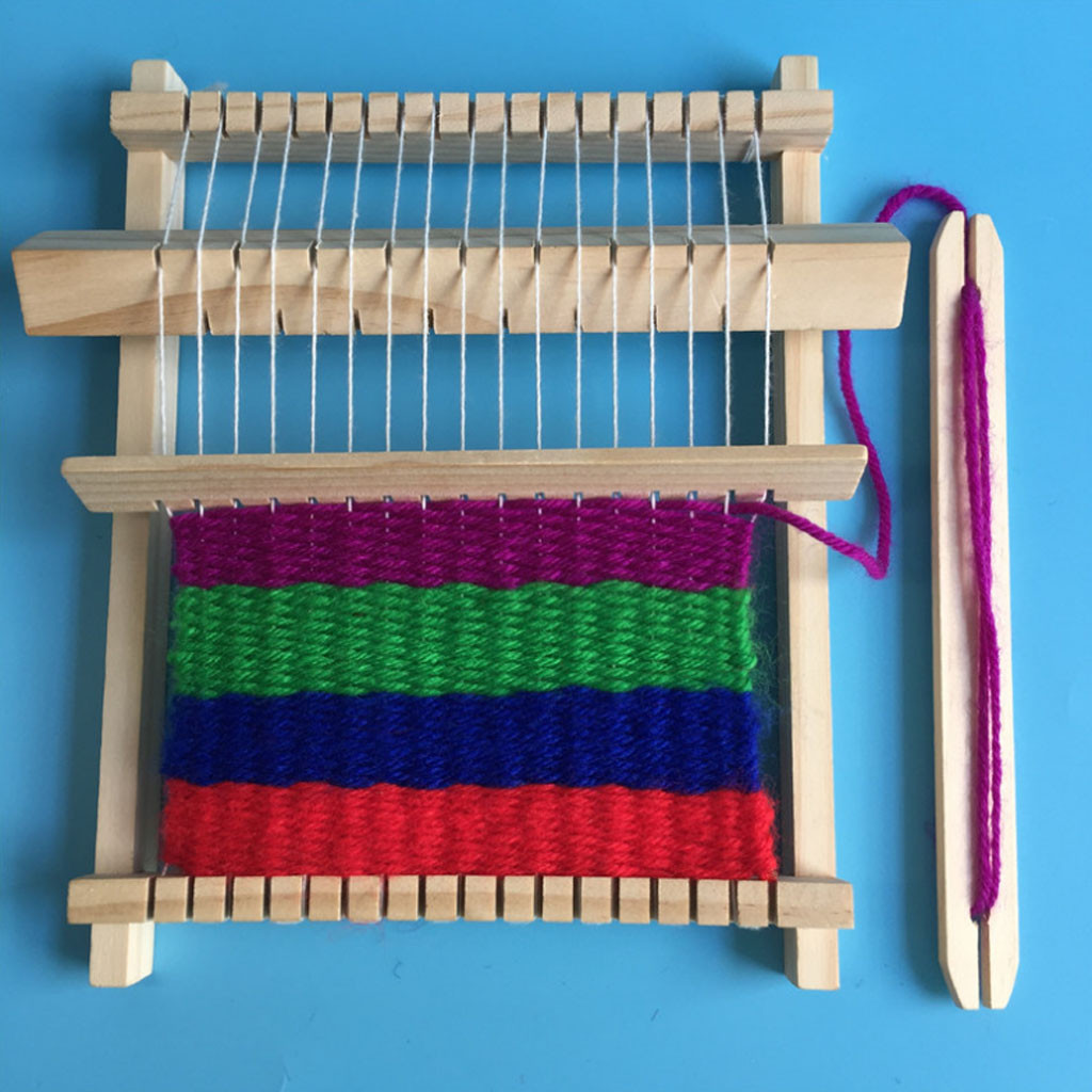 Wooden Weaving Craft Yarn DIY Hand Knitting Machine Children Kids Educational Toys hand-woven Weaver sewing accessories
