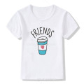 BEST FRIEND White Print Summer Kids Tshirt Baby Boys and Girls Tops Clothes Harajuku Best Friends Clothing Funny Kid T-shirt