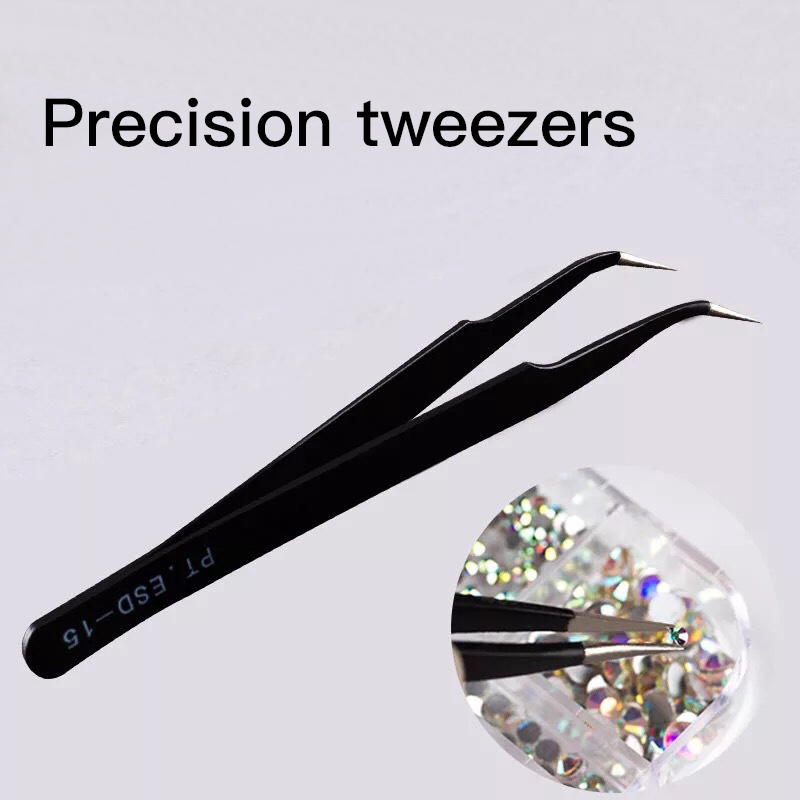 2pcs Anti-static Precision Tweezers Set Pinzas Pincet Stainless Steel ESD Tweezer Electronics Repair Tools