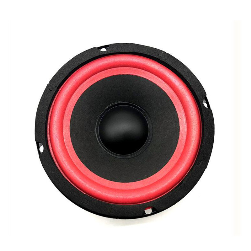 6 Inch Car Audio Wood Box Modified Full Frequency Subwoofer 4 Ohm 80W 165mm Waterproof Polyplastic Cone Red Rubber Edge Speaker