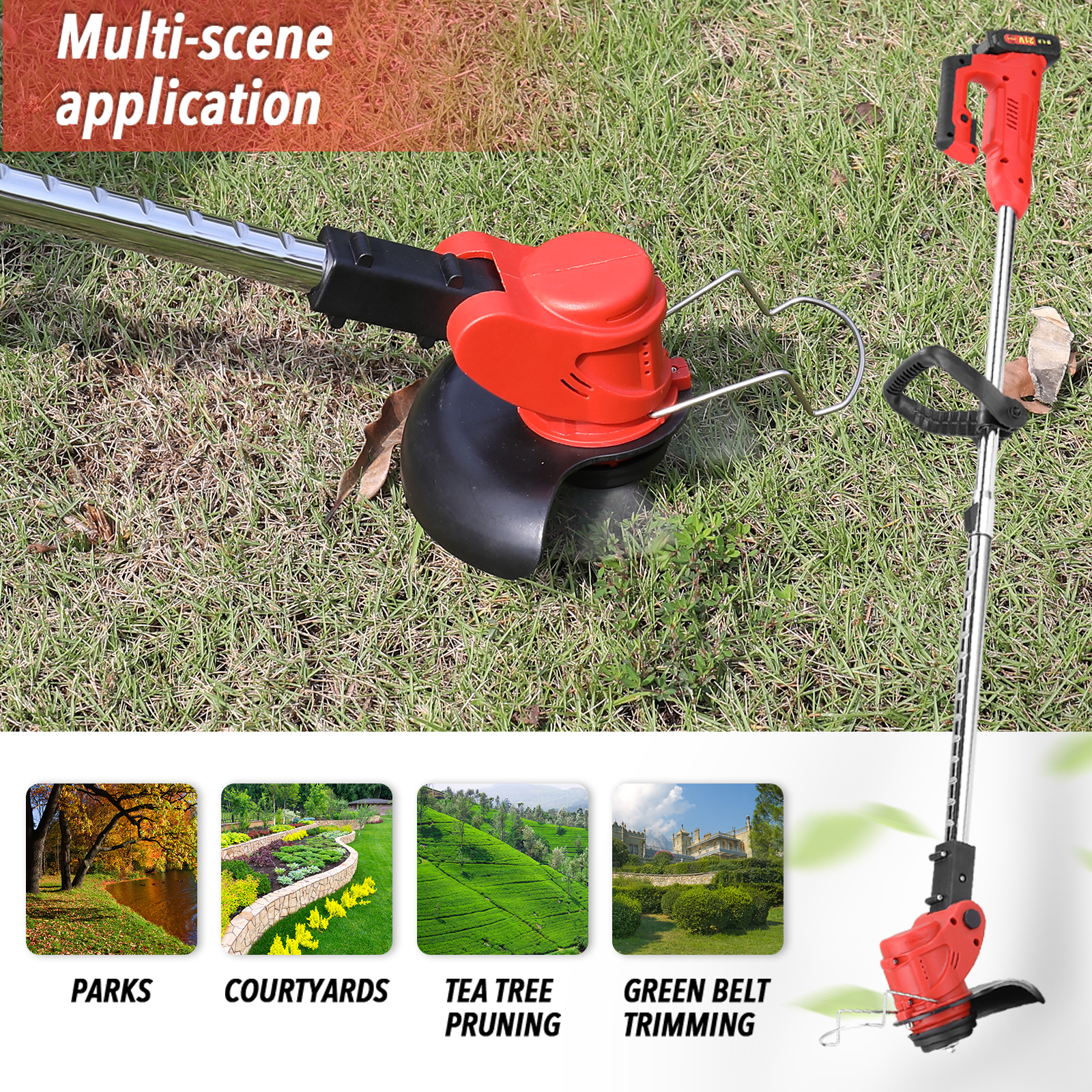 21V Electric Lawn Mower Cordless Household Grass Cutter Trimmer Brush Cutter Portable Pruning Garden Tool