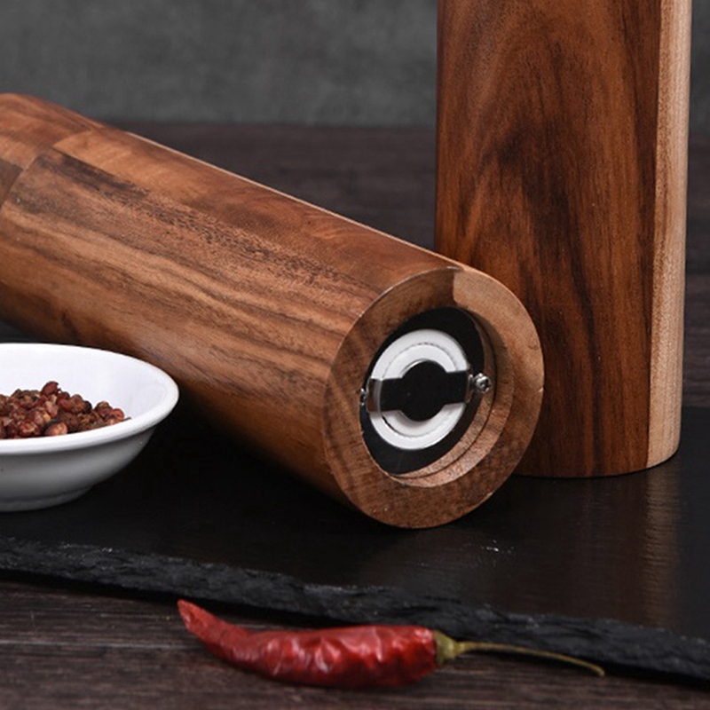 2 Pieces of Set Ceramic Core Salt&Pepper Grinders,Wooden Manual Spice Mills,Kitchen Grinding Tools