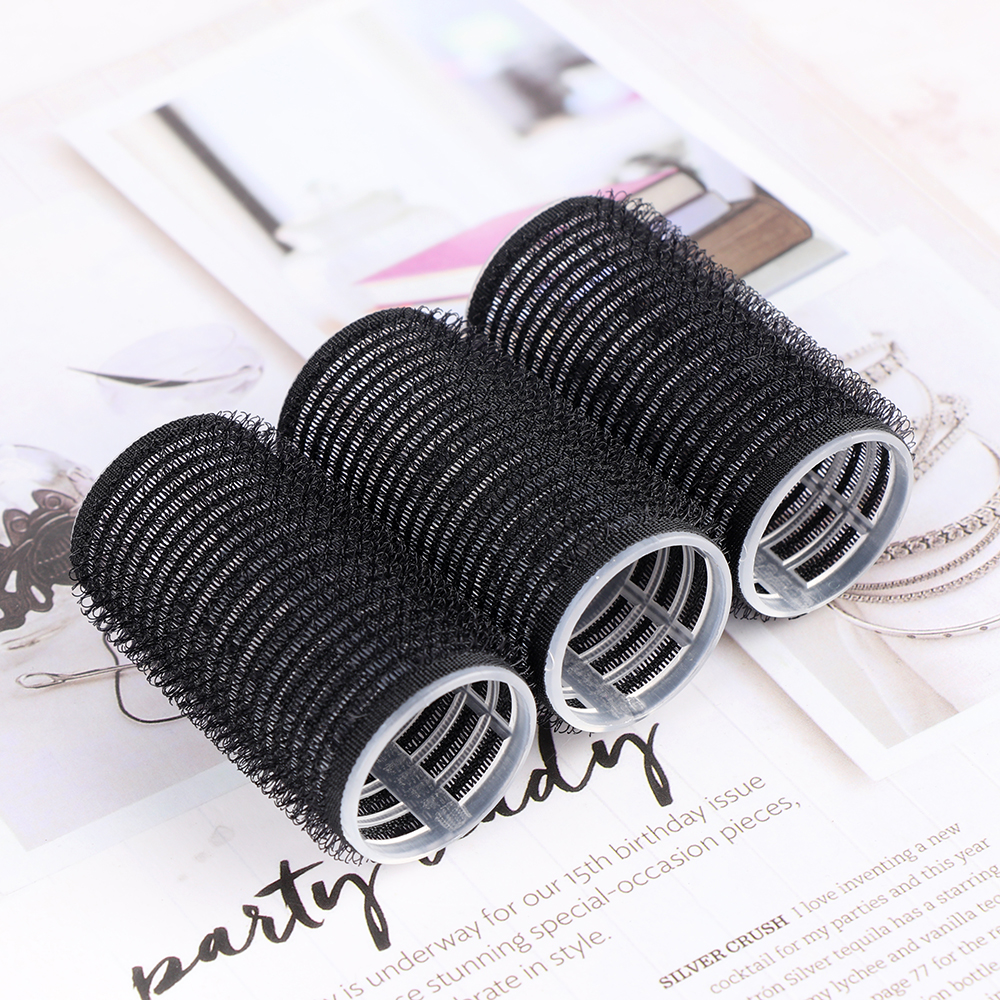 Multi Size Black Self Grip Hair Rollers Pro Salon Hairdressing Curlers Hair Design Sticky Cling Style For DIY Hair Styling