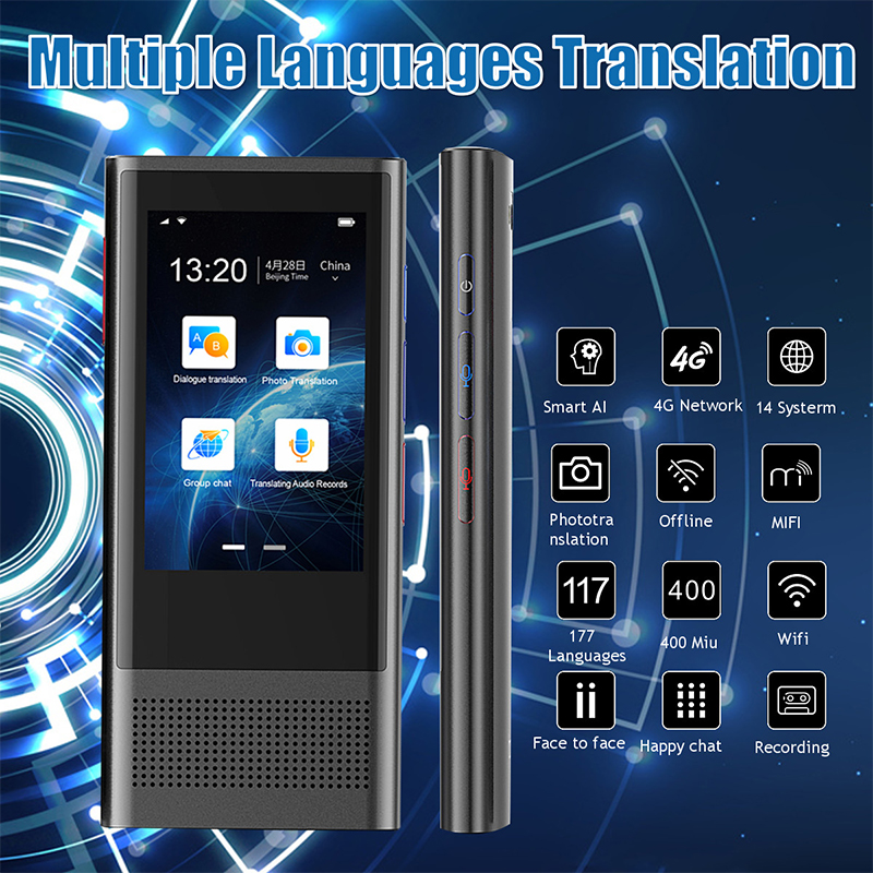 Boeleo W1 3.0 AI Translator 117 Languages WIFI 4G Offline Portable Voice device Smart Business Translation Machine