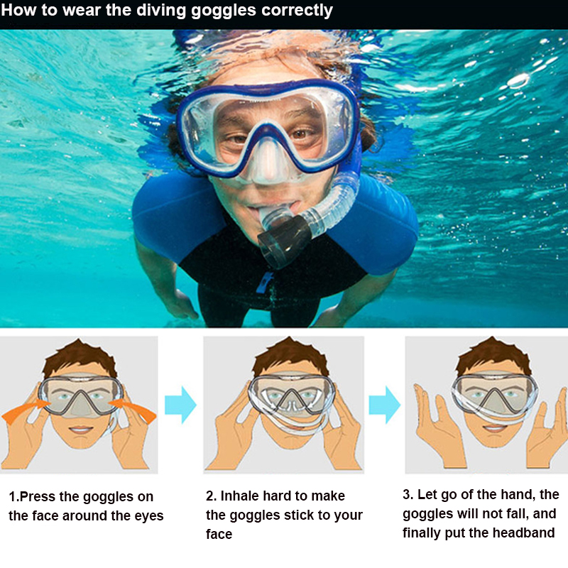 Professional Scuba Diving Mask and Snorkels Anti-Fog Goggles Glasses Diving Swimming Easy Breath Tube Set