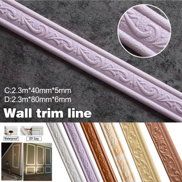 3D Pattern Sticker Wall Trim Line Skirting Border Decoration Self Adhesive Household For Living Room DIY Background