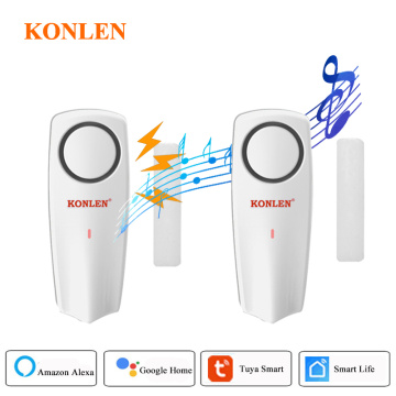 KONLEN Tuya Melody Alert WIFI Door Window Open Sensor Home Security Entry Alarm Detector Smart Life App Google Home Alexa Ifttt