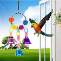 Colorful Beads Bells Parrots Toys Bird Accessories For Pet Toy Swing Stand Budgie Parakeet Cage Pet Bird Parrot Chew Swing Toys