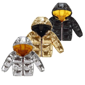 2019 New Fashion Winter Children's Down Cotton With Hooded Baby Boys And Girls Children's Jacket Silver Bread Thick Cotton Coat