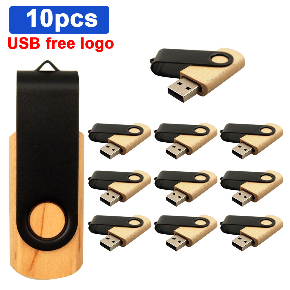 10pcs/lot Customize Logo Free Wooden Usb 2.0 Pendrive 4GB 8GB Mini Photography Gift Gadget 16GB 32GB USB Flash Drive Pen Drive