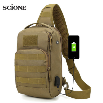 USB Camping Bag Tactical Chest Sling Backpack Military Army Shoulder Fishing Hiking Bags Travel Outdoor Bag Hunting Bags XA179A