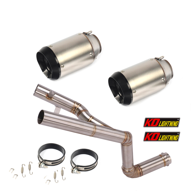 Motorcycle Mid Link Tubes Tail Exhaust Muffler Pipe DB Killer Refit Dual Outlet System for KTM 1290 Super Duke R 2014 2015 2016