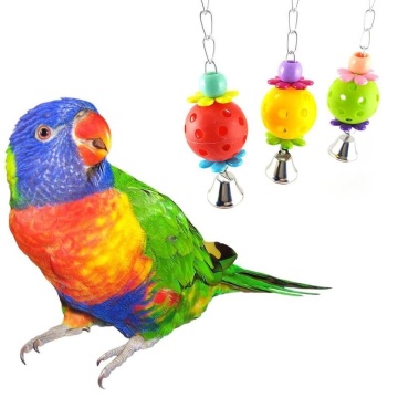 Pet Parrot Bird Bites Climb Chew Toys Swing Bell Cage Hanging Cockatiel Parakeet