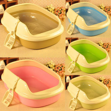 1PCS Double Deck Cat Litter Basin Bentonite Semi Enclosed Cat Toilet Deodorization Shovel Mail