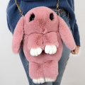 Cute Real Life Rabbit Animal Fur Doll Plush Toy Kids Birthday Gift Doll backpack Decorations Stuffed Toys Bag