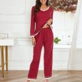 2020 Women's Pajamas Lounge Wear Loungewear Women Pajamas Set Solid Sleep Set Lounge Set Long Sleeve Sleepwear Women Homewear