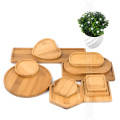 2PCS/lot Bamboo Home Mini World Garden Decoration Pot Trays Miniature Figurines Flowerpot Plate Flower DIY Accessories Ornaments