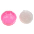 Pink Bowknot Grip White Plush Round Baby Powder Puff