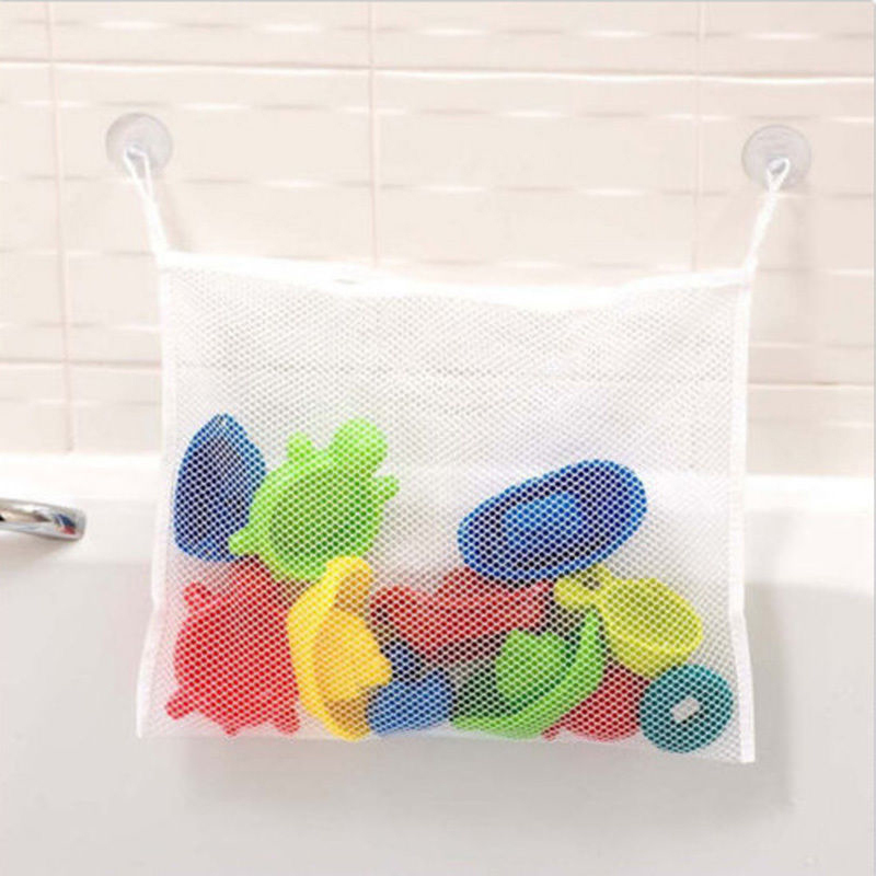1PC Portable Mesh Bath Toy Organizer Bathtub Storage Suction Cup For Household Bathroom Kid Baby Toy Organizer Bag