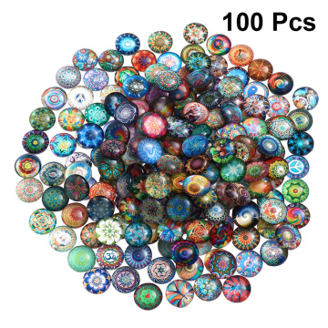 100pcs 12mm Mixed Round Mosaic Tiles for Crafts Glass Mosaic Supplies for Jewelry Making