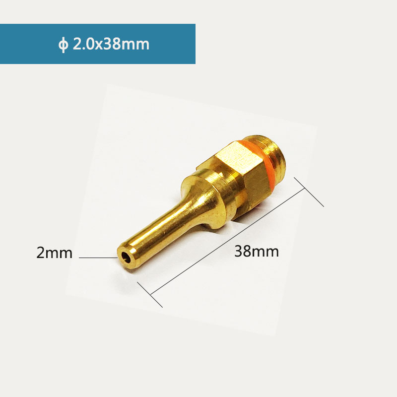 2.0x38mm 3.0x38mm Large Diameter Copper Nozzle Hot Melt Glue Gun Nozzle with Prevention Gum Cover, Glue Gun Spare Part,1 pcs/lot