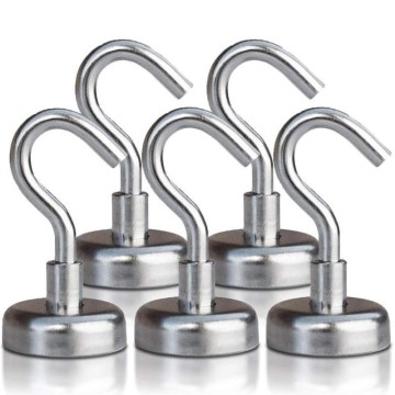 5pcs Stainless Steel Magnetic Hooks Powerful Hook Magnet Holder 10kg Suction Wall Hook Holder Support Hardware Magnetic Tool