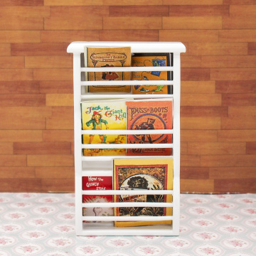 Odoria 1:12 Miniature Newspaper Magazine Rack Book Shelf Cabinet Wooden Dollhouse Furniture Accessories Livingroom Restaurant
