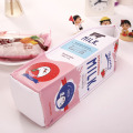 Fresh Milk Box Pencil Bag PU Leather Big Pen Case for Student Cute Panda Strawberry Banana Stationery Office School A6454