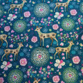 2016 new 150x50cm reindeer Painting cartoon Hemp Cotton Linen Fabric Burlap for Sewing Textile Quilting Tilda Organic Fabrics