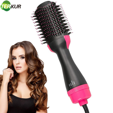 Hot Air Brush Hair Dryer Brush 4 in 1 Electric One Step Hair Dryer Negative Ion Curling Dryer Straightening Dryer Brush Blow Dry