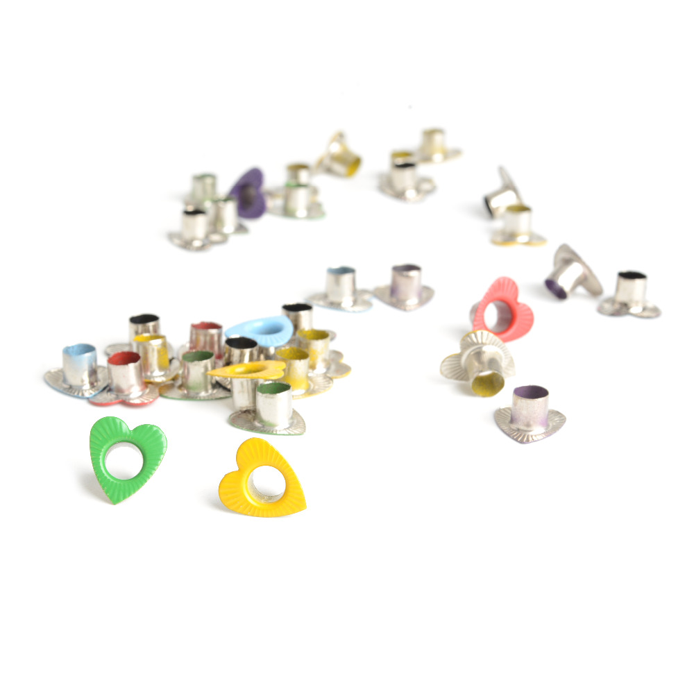 New Flat Engraved Student Scrapbook Eyelet Metal eyelets For Scrapbooking garment eyelets Random Mixed Color 100pcs/lot