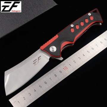 Eafengrow 1932 ball bearing filpper D2 Blade G10 steel handle Folding Outdoor Survival EDC Tool camp hunt cleaver Kitchen Knife