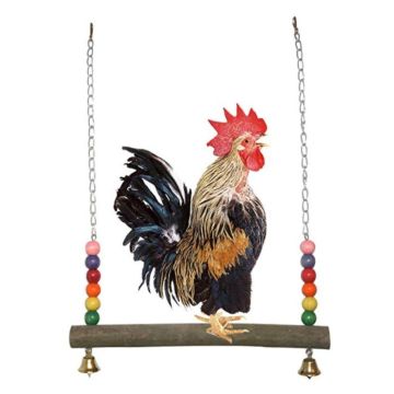 Chicken Swing Wooden Toy Hens Handmade Bird Cage Toys Parrot Macaw Training Stand Holder