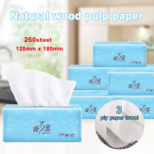 260 sheets Wood Soft Facial Tissue Paper 3-Ply Pocket Toilet Bathroom