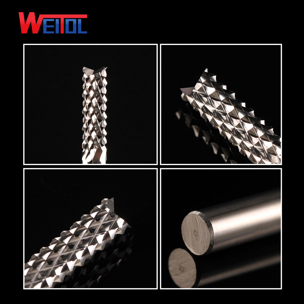 Weitol corn teeth end mill Tungsten steel Corn Cutter Cement board ,Hardwood,PCB cutting CNC Router Bits