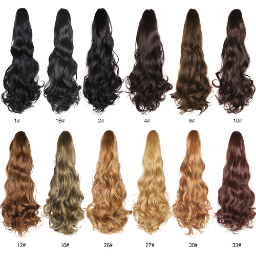 22 inci 150g 26 warna klip sintetik cakar rambut ponytail lanjutan rambut tebal tebal