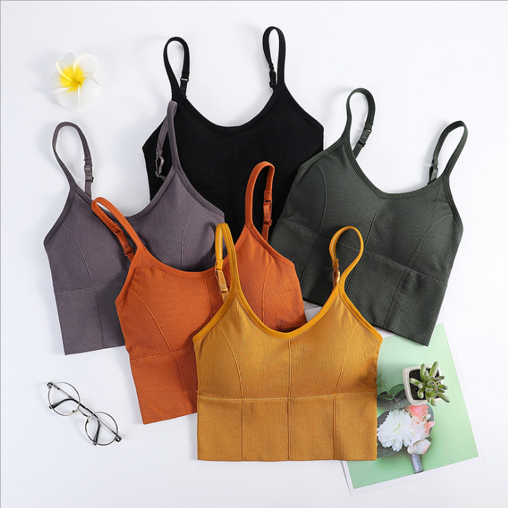 Push Up Women Sexy Crop Tops Tube Top 2020 Fashion Seamless Sports Lingerie Camis Ladies Bandeau Top Black White Crop Top Tank