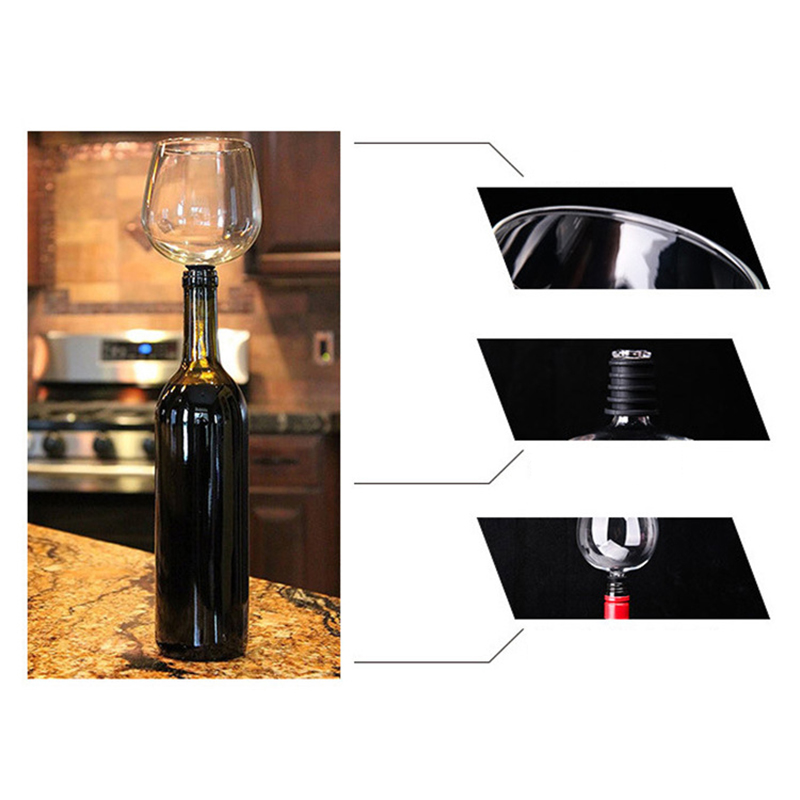 UPORS 500ml Wine Pourer In Bottle Direct To Drinking Creative Glass Cup Transparent Shot Glass Wine Decanter with Cork Bar Tools