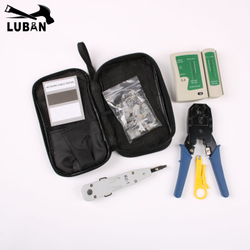 LUBAN Network Ethernet Cable Tester RJ45 Kit Crimping Tool Network Computer Maintenance Repair Tool Kit Cable Tester Cross/Flat