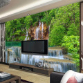 Custom 3D Wallpaper Green Forest Waterfall Landscape Photo Wall Mural Wallpapers For Living Room Sofa TV Background Home Decor