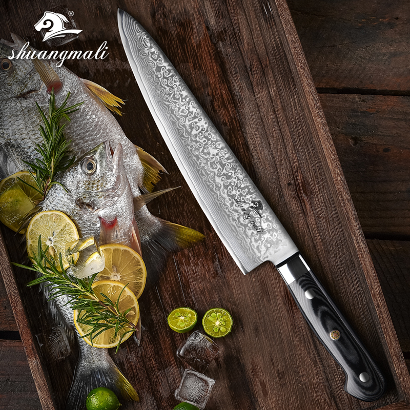 Cleaver Chef Knive 67 Layer Damascus Steel Slicing Kitchen Knife Utility Japanese Cutting Meat 10 Inch Knifes Cook Tools