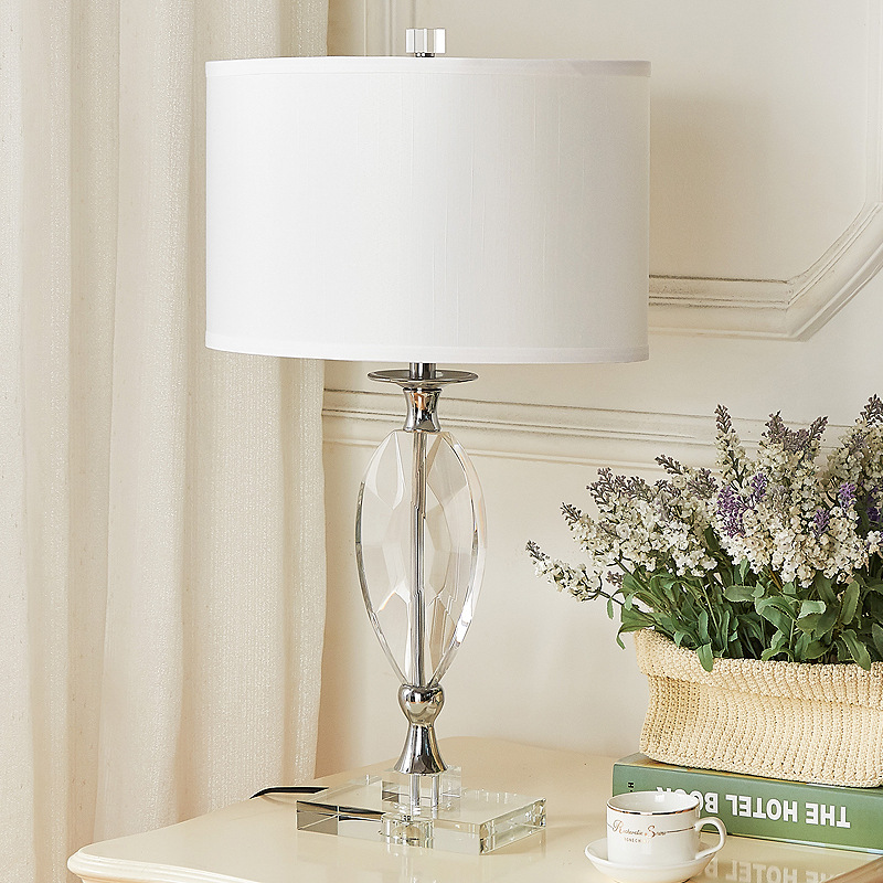 SeeingDays 41x65cm European Style Modern Crystal Table Lamp for Living Room Bedroom Bedside Lamp Home Decoration Bedroom Lamp