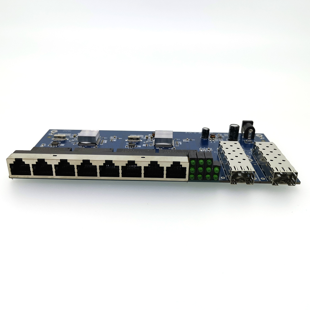 2SFP8E 10/100/1000M Gigabit Ethernet switch Ethernet Fiber Optical 8*RJ45 2*SFP 1.25G fiber Port PCBA Board