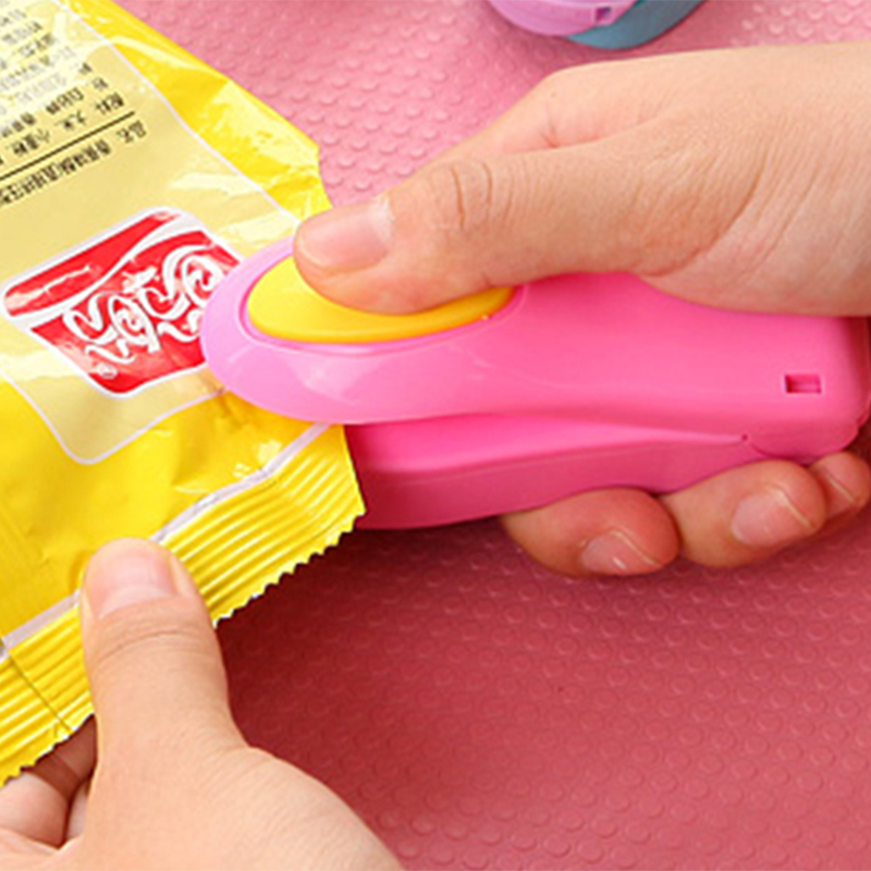 micro heat sealing machine clip vacuum packaging food crisps peanut plastic packaging clip kitchenware color handheld