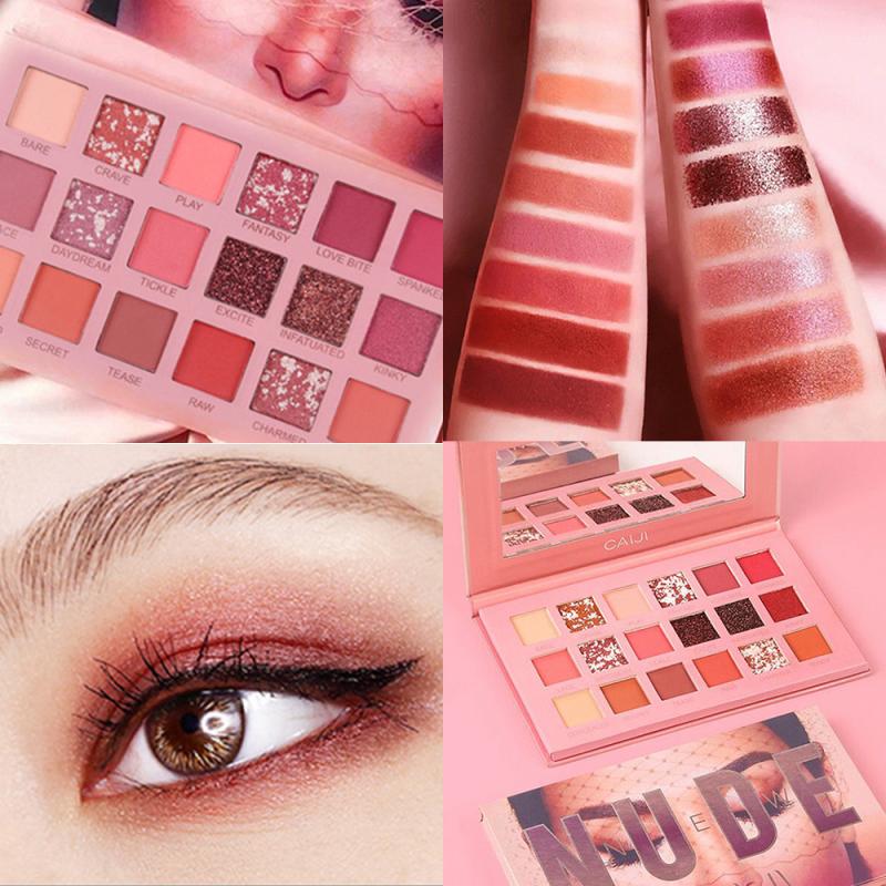 18 Color Changeable Pink Eye Shadow Palette Makeup Matte Shimmer Glitter Eyeshadow Powder Waterproof Pigment TSLM1