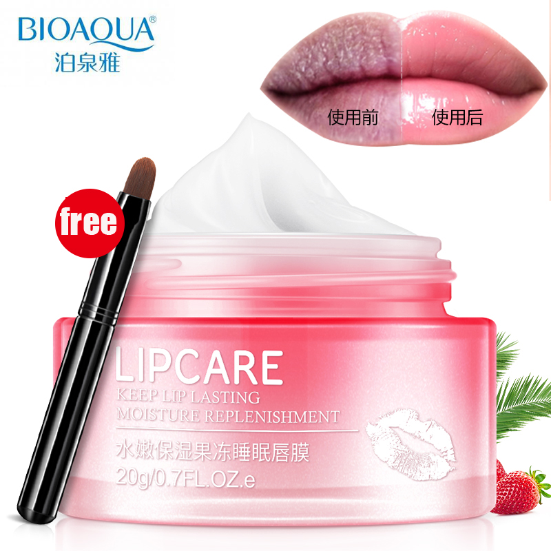 Bioaqua Strawberry Jelly Lip Sleeping Mask Moisturizing Remove Dead Skin Anti Chapped Dilute Lip Wrinkle Lip Lasting 20g